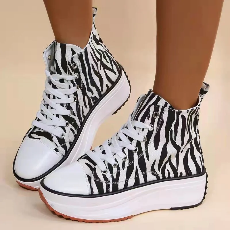

Sneaker Women Shoes Zebra Pattern Canvas Shoes New Style Female Sport Casual Shoes Women 2021 Chaussure Femme Zapatillas Mujer