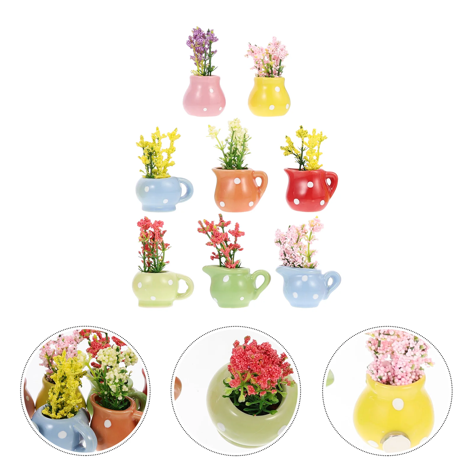 

8 Pcs Refrigerator Magnets Fridge Flower Vase Magnets Fridge Magnet Decors