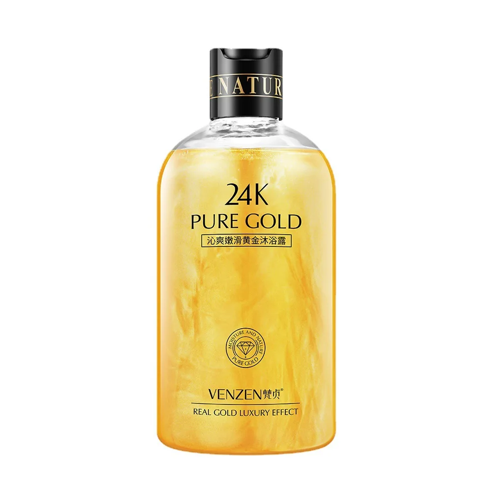 

24K Gold Shower Gel Deep Cleansing Foam Body Wash Long Lasting Fragrance Skin Whitening Moisturizing Nourishing Care Bath Lotion