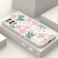 light colored flowers phone case for oppo a54 a74 a31 a33 a53 a72 a83 a92 a7 a5s a3s a12 a15 a15s a16 a9 a5 f9 f19 pro 4g 5g cov