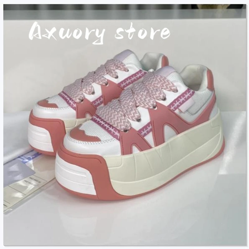 2023 New Women's  Flat Bread Shoes Casual Shoes Spring Autumn Genuine Leather Mesh Splicing Mixed Colors Women's Sports Shoes