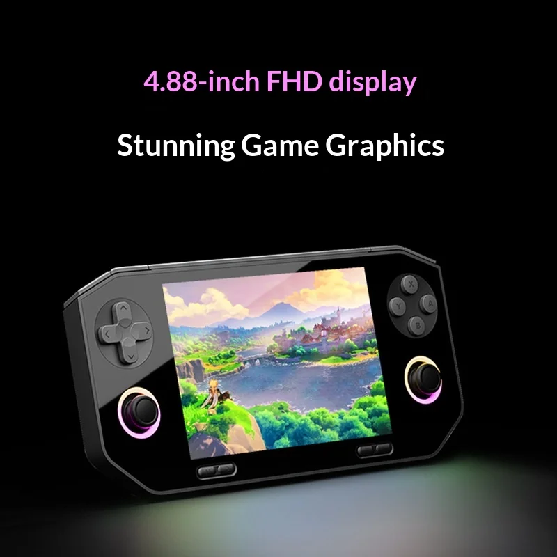 Фото Портативная игровая консоль EX8 на Android с открытым исходным кодом, 4,88-дюймовым FHD-экраном, двумя джойстиками, поддержкой GBA, ретро-игровой плеер, настраиваемый скоростной вентилятор охлаждения №3