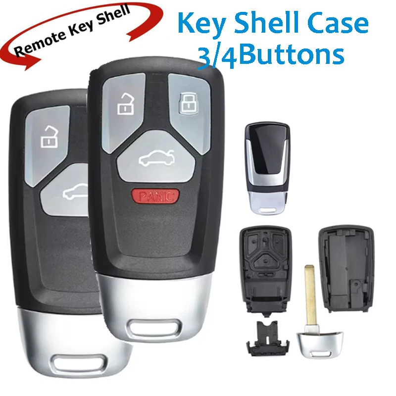 Фото KEYECU 3/4 кнопочный умный дистанционный ключ оболочка для Audi TT A4 A5 S4 S5 Q7 SQ7 2017- up 4M0 959 754 модель A/B №1