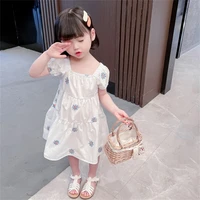 baby girl clothes kid girl little daisy summer fashion princess dress children cotton puff sleeves party dresses toddler outfits