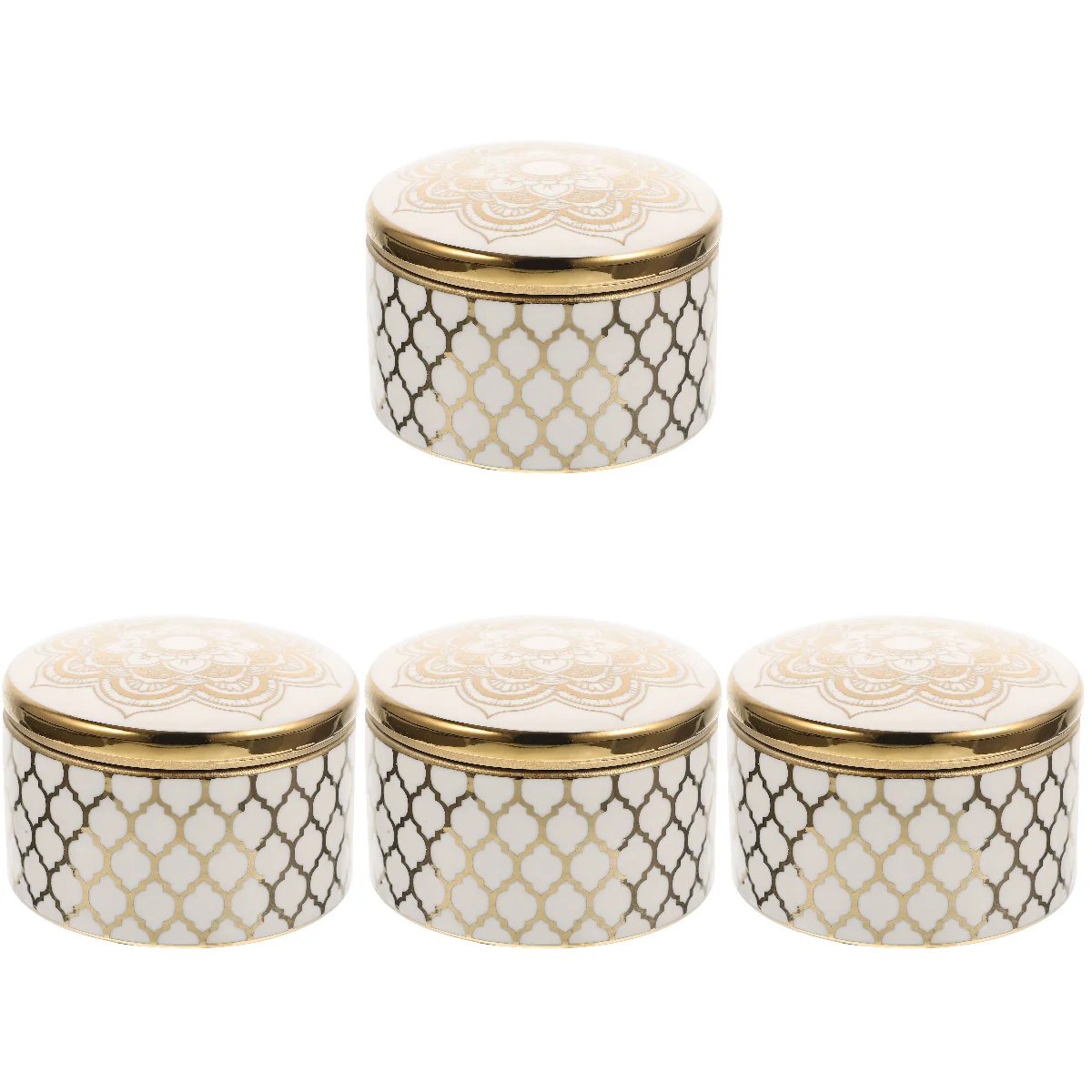 

4pcs Ceramic Trinket Holder Box Organizer Case Holder