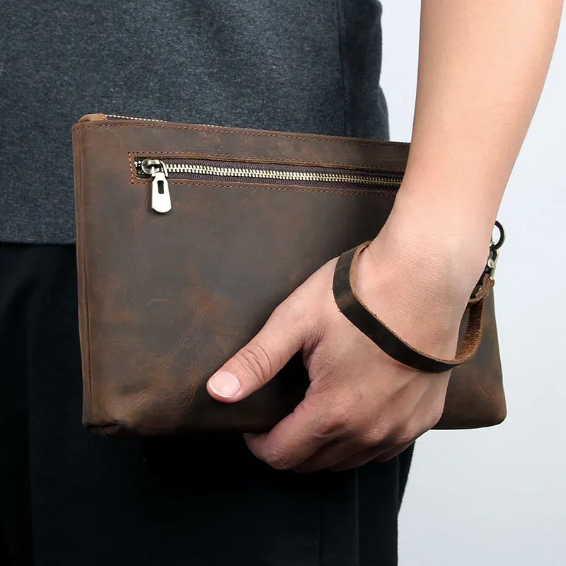 

Wallet Long 2023 Wallets Bag Clutch Wrist Men Leather Rfid Strap Male Handbag Phone New Organizer Genuine Cell Vintage Clutch