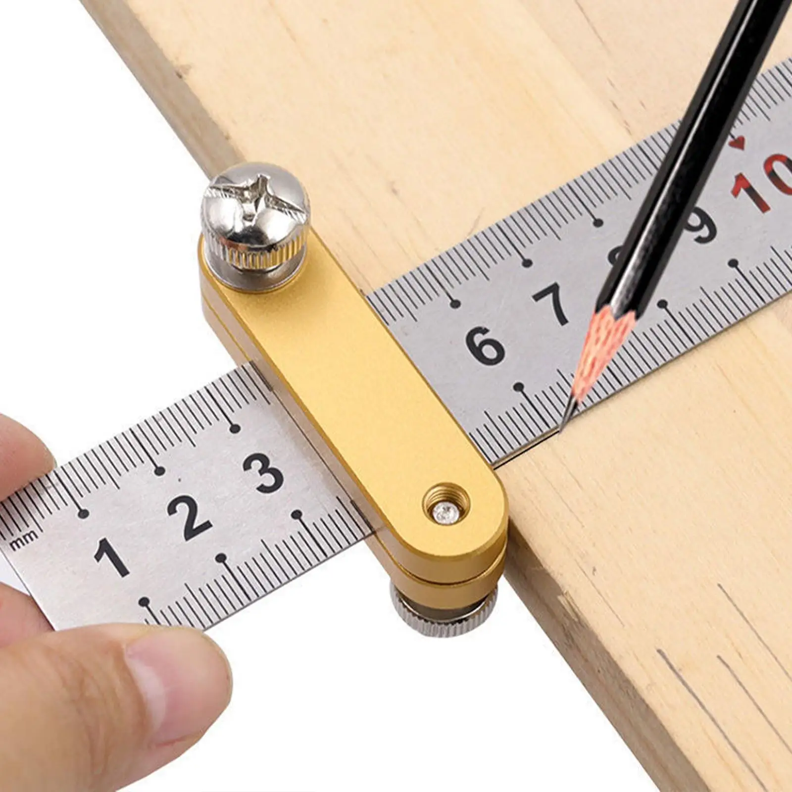 

Steel Ruler Positioning Block Angle Scriber Line Marking Gauge For Ruler Locator Carpentry Scriber Measuring Woodworking Tools