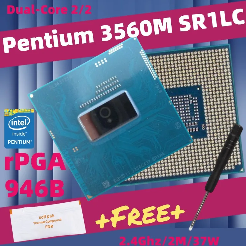 

Pentium 3560M SR1LC двухъядерный процессор для ноутбука гнездо G3 PGA946B HM86 HM87 QM87 процессор