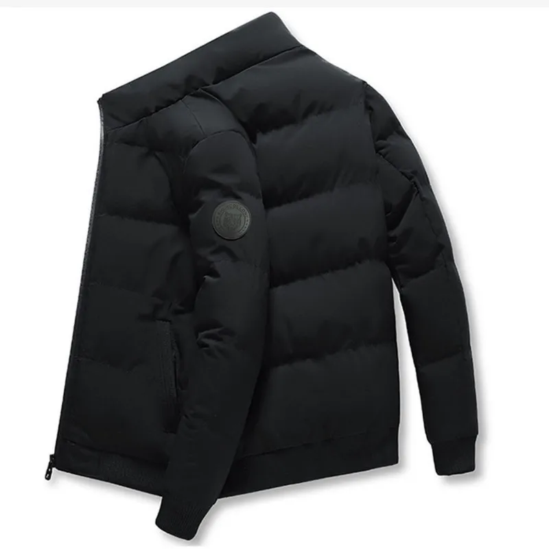 Новая мужская модная брендовая хлопковая куртка с воротником-стойкой, зимняя утепленная хлопковая куртка, Мужская короткая пуховая хлопковая куртка