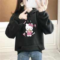 hello kitty spring and autumn long sleeved hoodie top cartoon pattern mens and womens animation sweethearts outfit anime