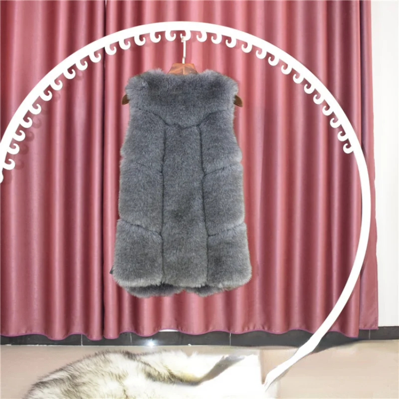 Winter Vest New Women's Mid-Long Faux Fur Coat Korean Vest Autumn Fashion Sleeveless Chaquetas Para Mujer