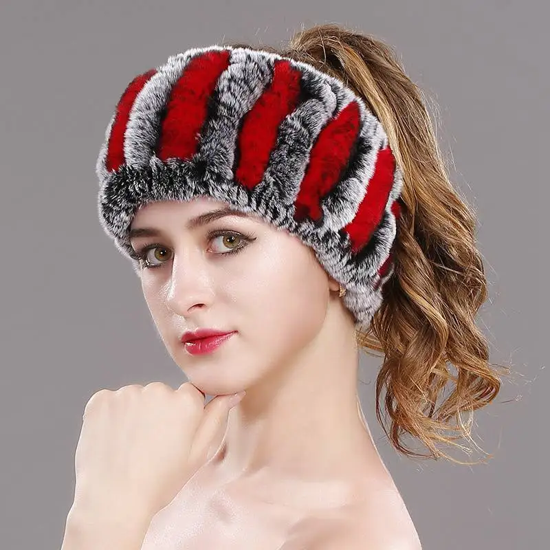 

Rex Rabbit Wool Neck Cover for Women Girls Winter Warm Knitted Scarf Thickened Scarf Snood Scarves New Elastic Headcover