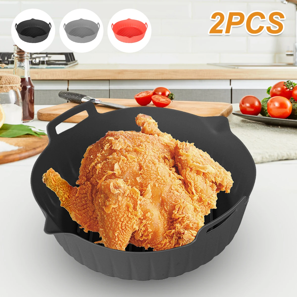 

2 шт., силиконовая подставка для фритюрницы с ручкой, 7,87 дюйма