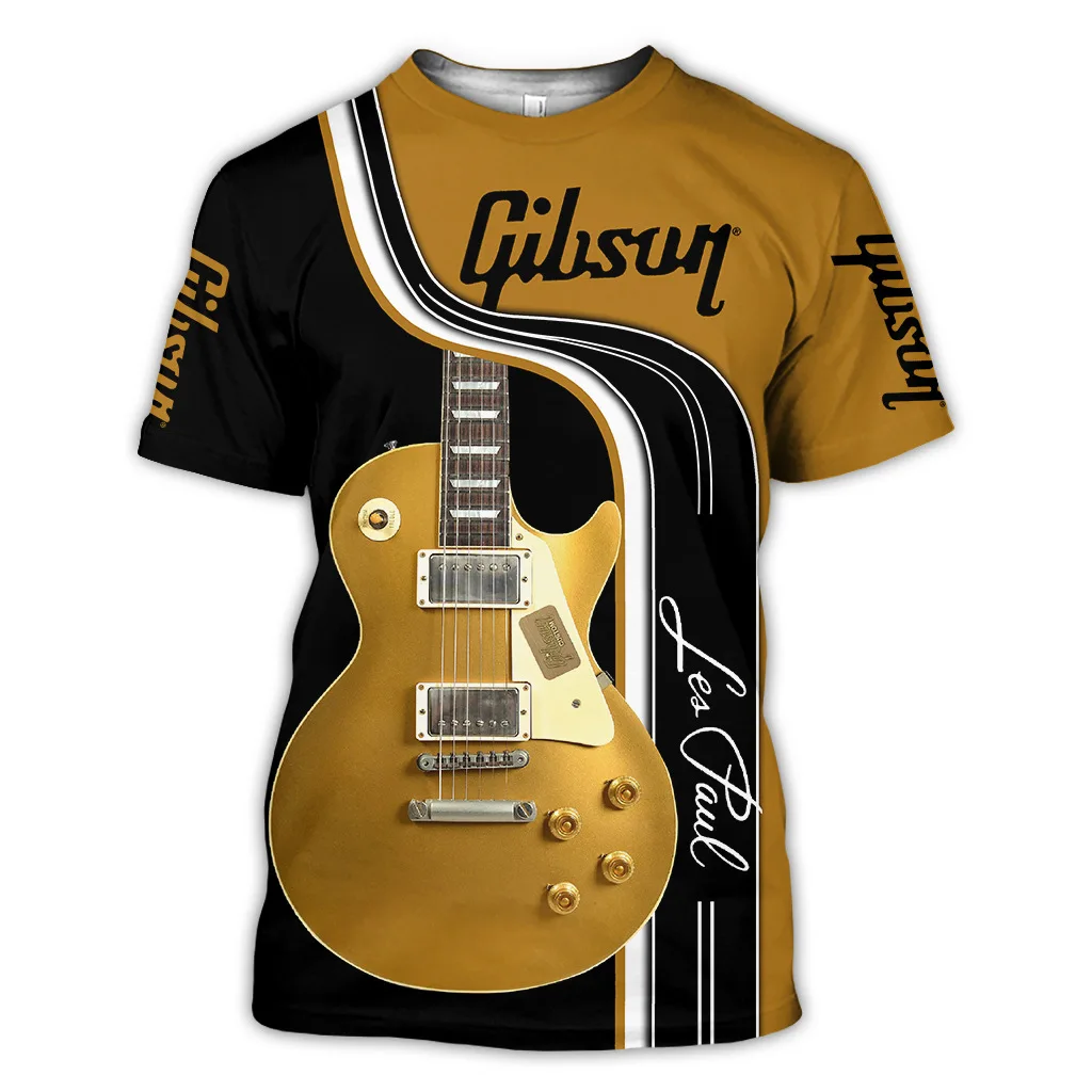 

Jazz 3D Print Sax Guitar Clarinet Men's T-shirt Classic Music Instruments Short Sleeve Hip Hop Pop Casual Tees Round Collar Tops