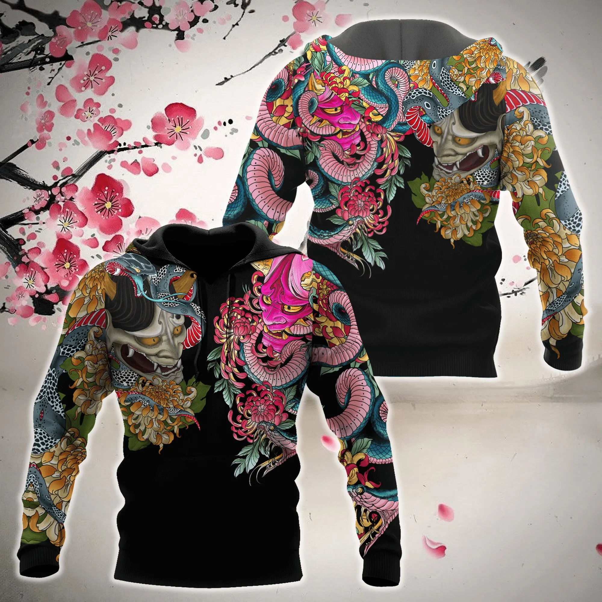 

2021 New Japanese Samurai Tattoo 3D Printing Men's Sweatshirt Harajuku Zip Hoodie Casual Unisex Jacket Pullover type - 34