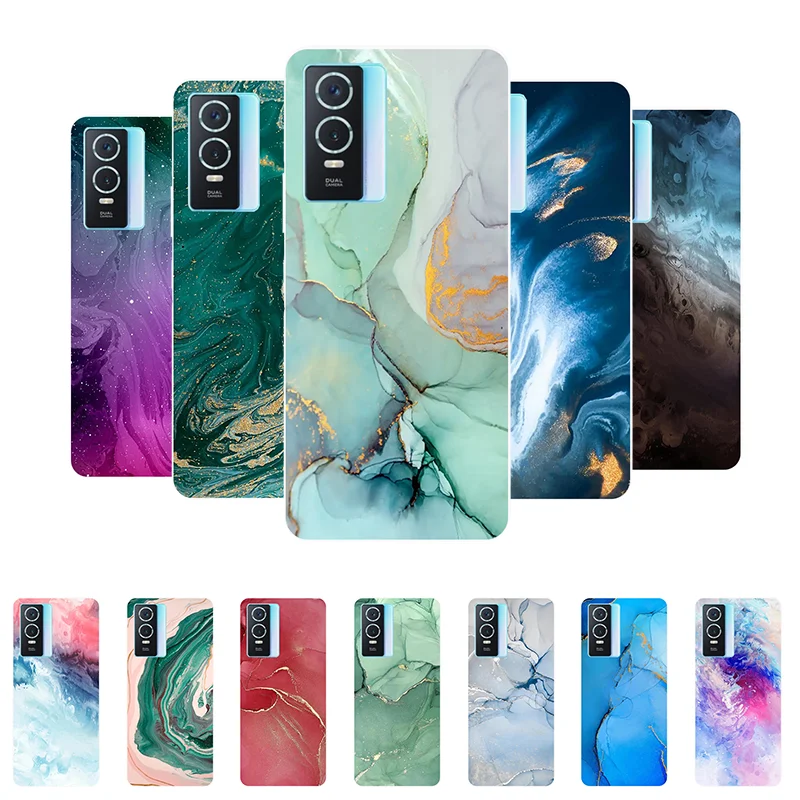 

for Funda Vivo Y76 5G Case Soft Silicone Marble Back Cover Phone Cases for Vivo Y76 5G V2124 Case VivoY76 Y 76 5G Coque capa