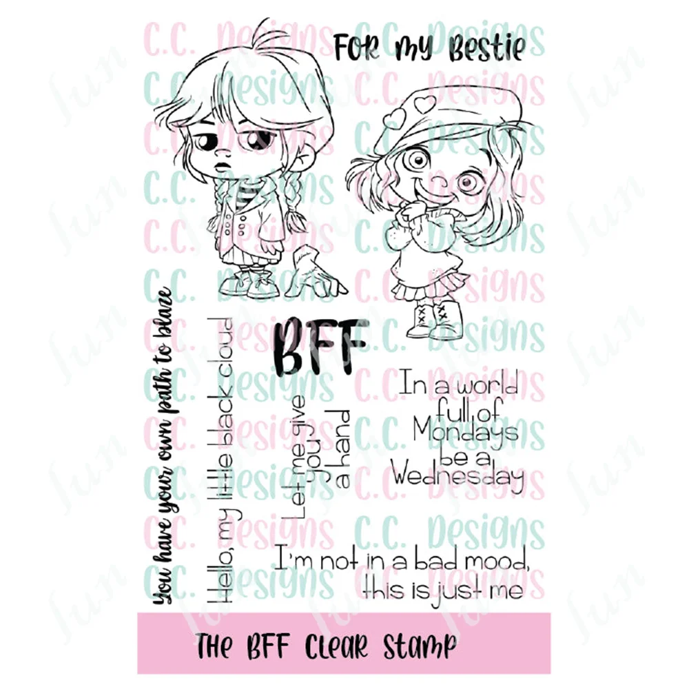 

The Bff Silicone Clear Stamps Cutting Dies 2023 New Reusable Handmade Diy Embossing Scrapbooking Photo Album Crafts Decoration