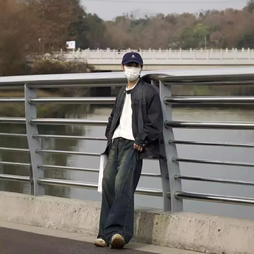 Винтажная джинсовая куртка в американском стиле для мужчин высококачественная