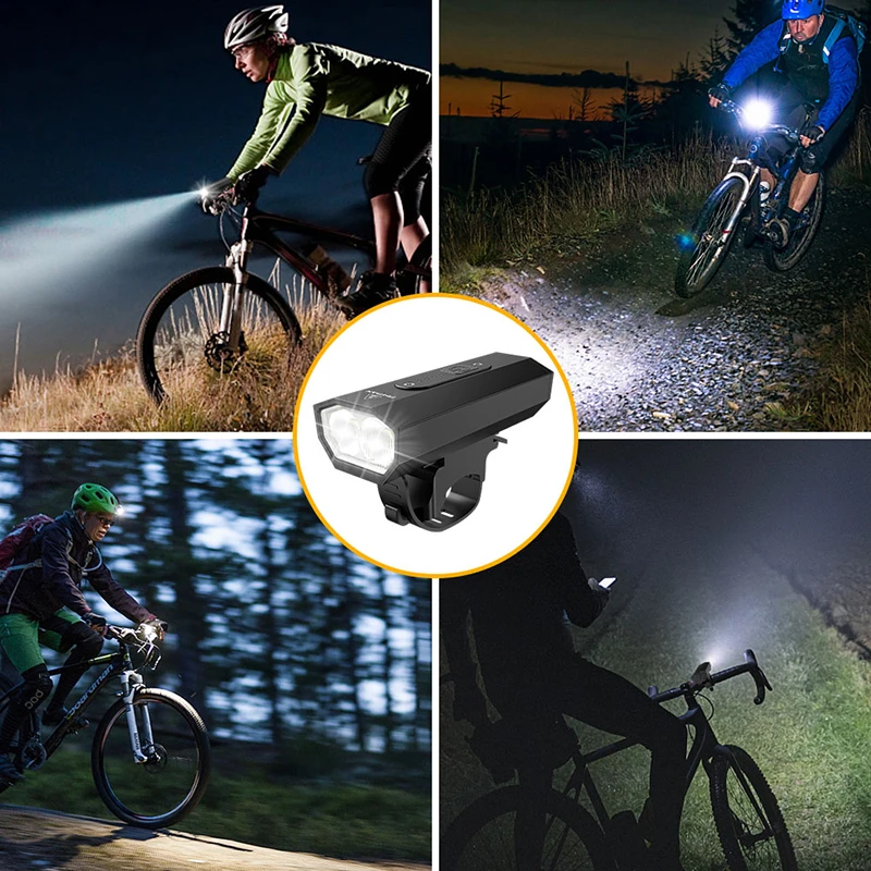 Фонарь велосипедный передний светодиодный 1500 мА · ч 500 лм зарядка через USB | Спорт