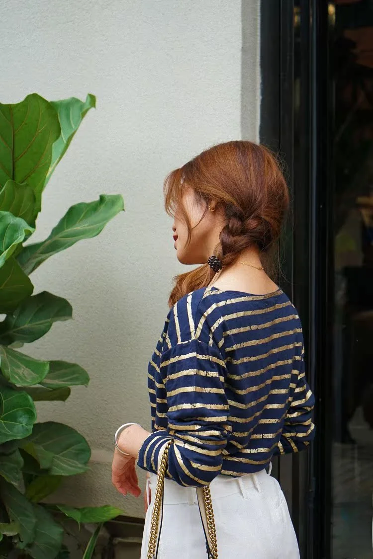 50 отборных пар. Специальное предложение базовая рубашка в полоску ¥ 9 женская