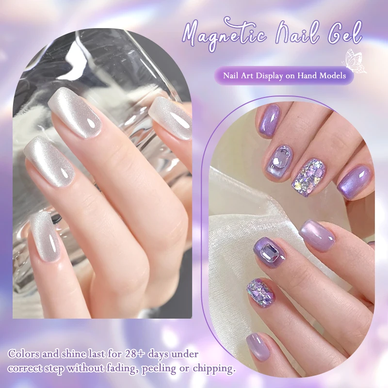Фото Набор для маникюра Moonnight Magnetic Gel Nail Art, 14 шт., гель-лак с эффектом кошачьего глаза, полуперманентный лак, УФ/LED гель, профессиональный набор для салонного маникюра №5
