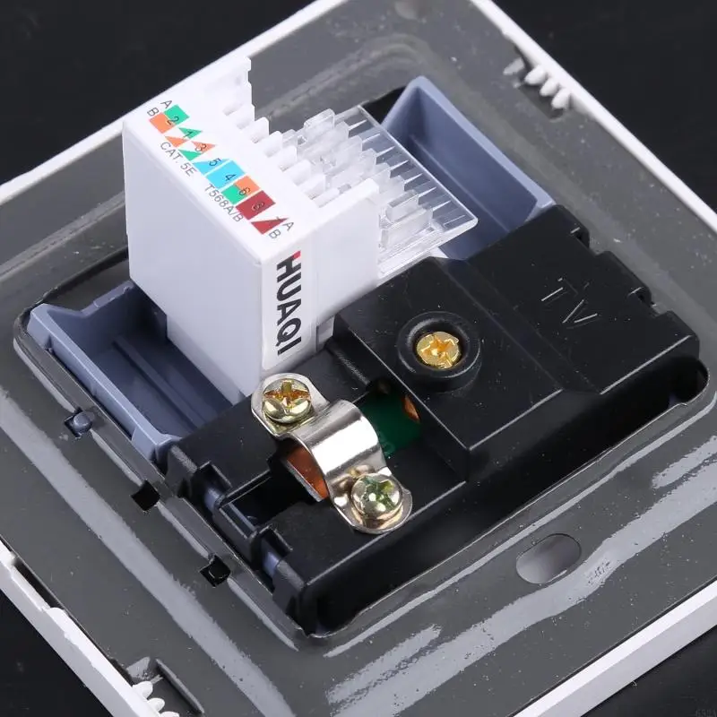 Фото 652A RJ45 сетевой адаптер+телевизионный антенна коаксиальное настенное крепление №1