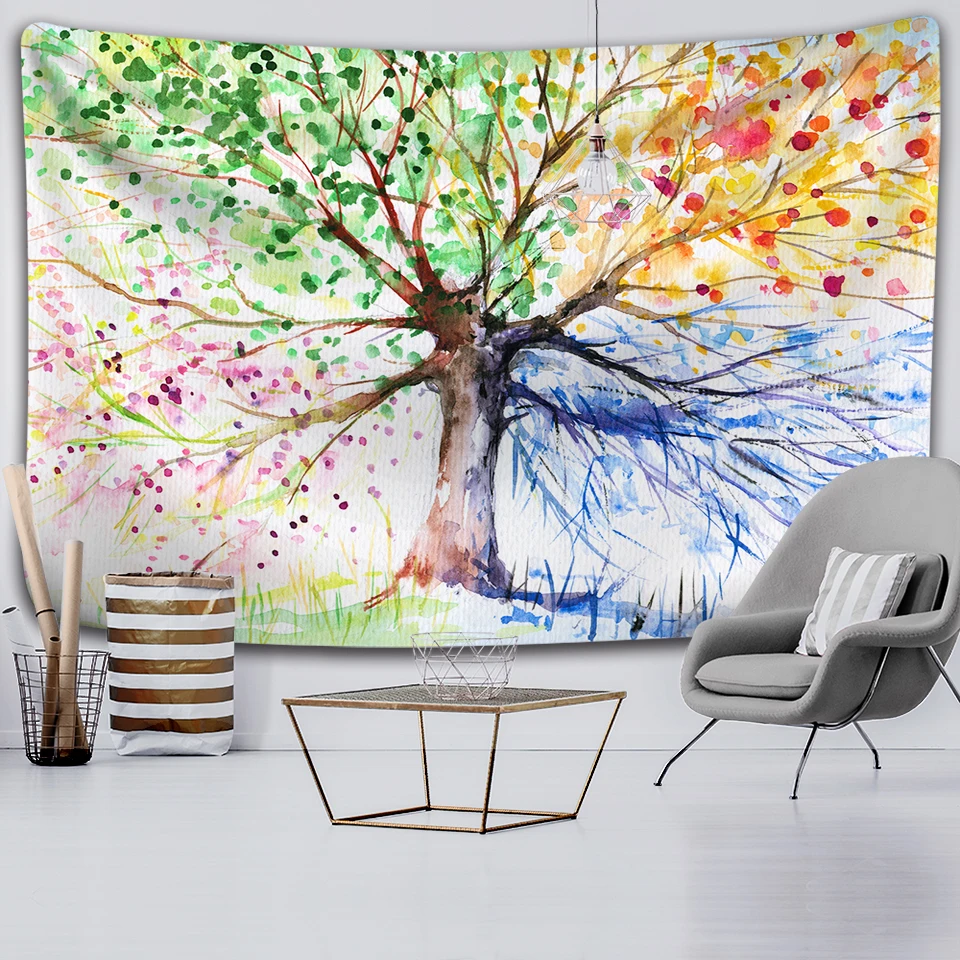 

Landscape painting tapestry wall hanging abstract oil painting autumn landscape painting art wall hanging Bohemian Hippie home