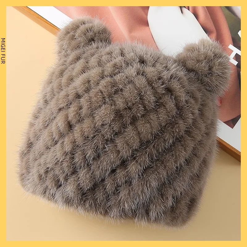 Новая норковая шапка для мужчин и женщин зимняя теплая маленьких детей