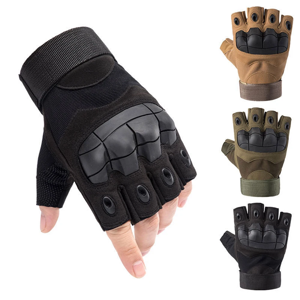 Outdoor Tactical Army Fingerless Gloves Hard Knuckle Paintball Airsoft Hunting Combat Riding Hiking Military Half Finger Gloves