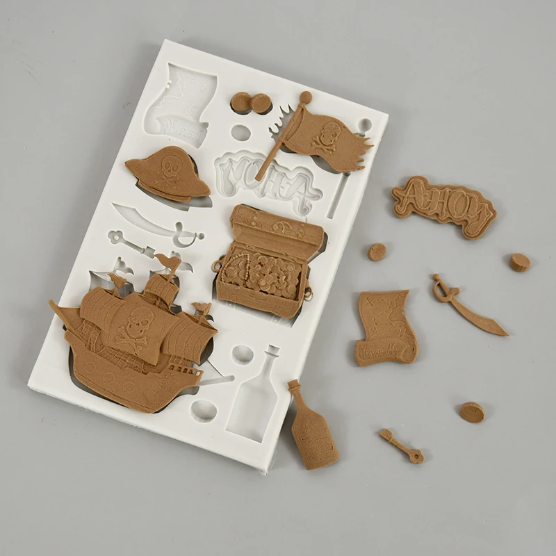 1 шт. силиконовая форма для украшения торта в виде пиратской лодки