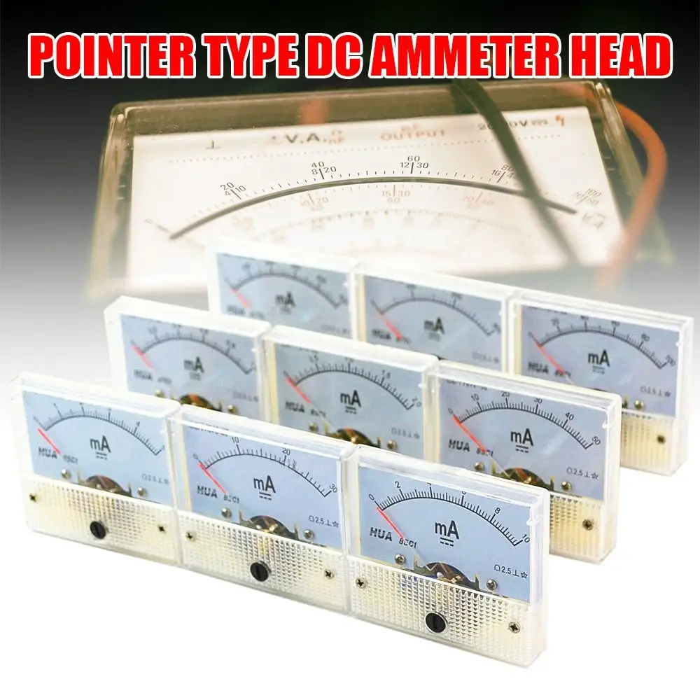 

10ma High 1ma Tool 50ma 20ma Measuring Meter 2ma Meters Panel Ammeter Ammeter Analog 100ma Amp Head Precision