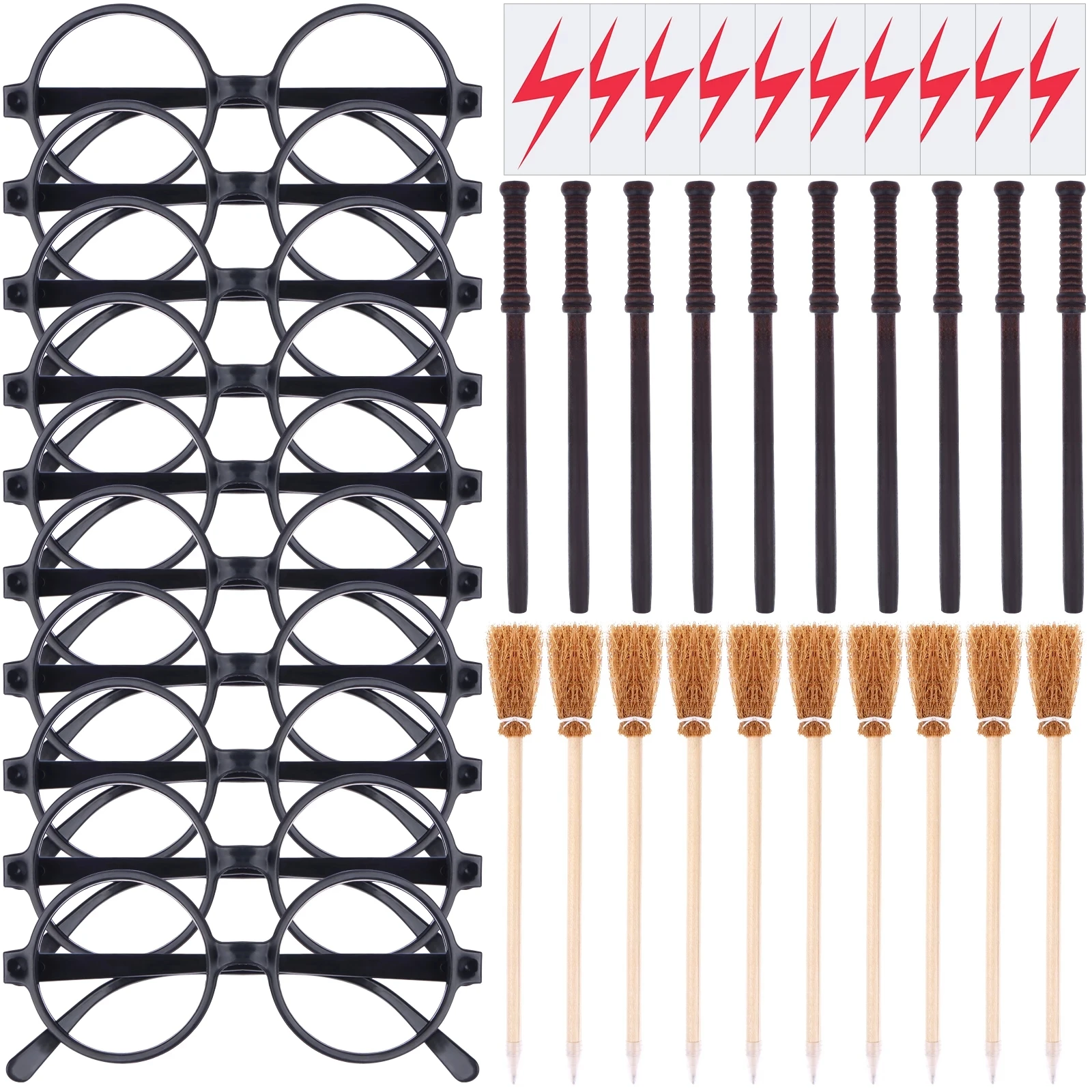 40 шт./компл. карандаши с молнией наклейки для татуировок метла и очки Волшебник