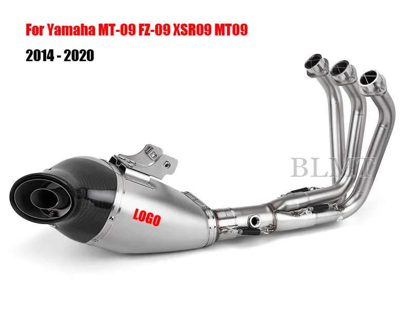 

Полная система выхлопной трубы мотоцикла, выхлопная труба, углеродный глушитель, глушитель дБ, слипоны для Yamaha MT-09 XSR09 MT09 2014 - 2020