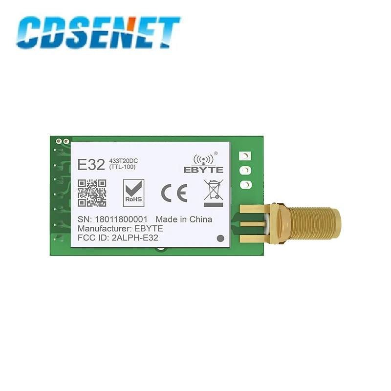 CDSENET 5Pcs SX1278 LoRA 433MHz UART RF Module 433MHz 20dBm 3km E32-433T20D Wireless Transceiver Transmitter Receiver SMA-K
