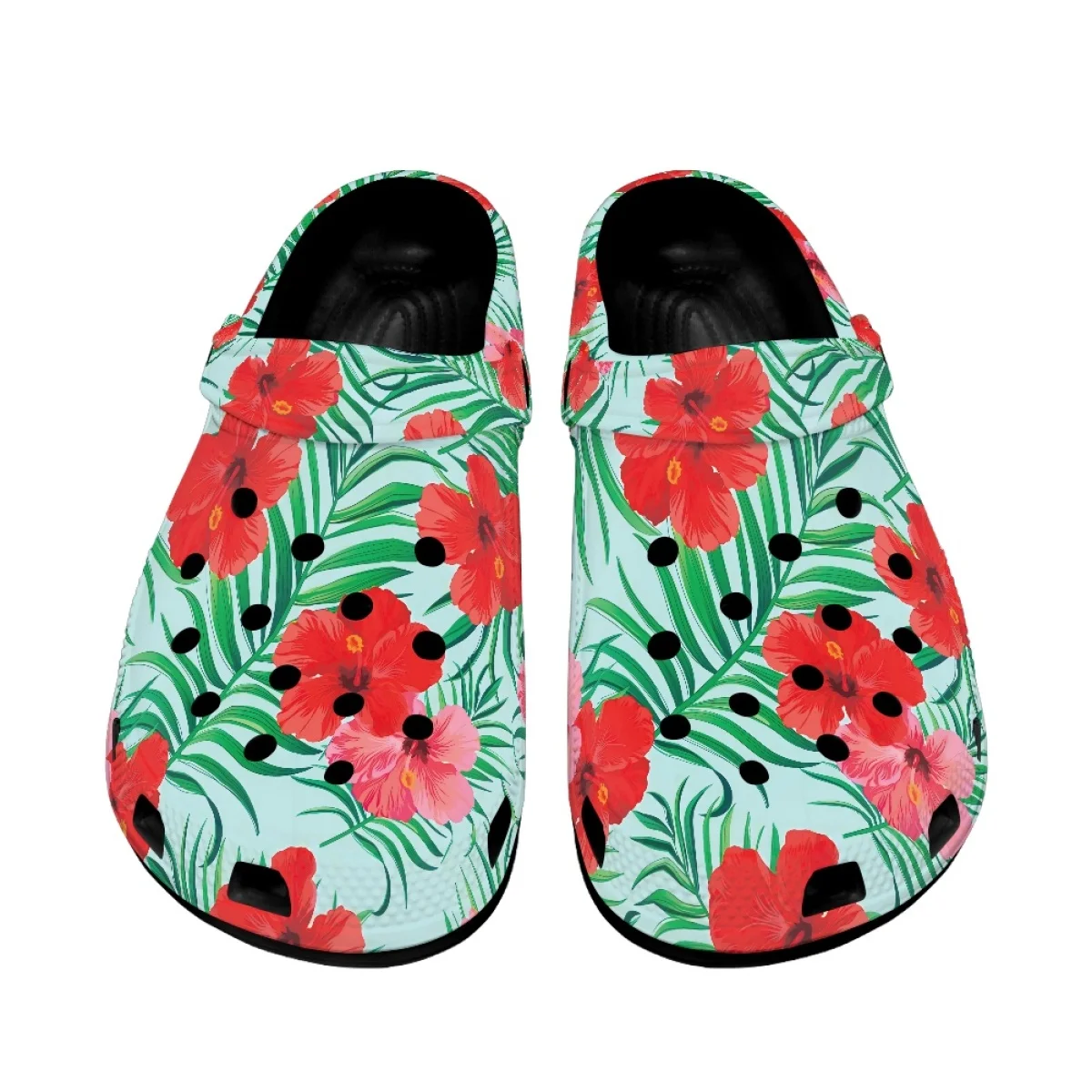 Slippers Women Summer Hawaiian Tropical Hibiscus Design Casual Home Sandals for Female Girls Beach Slides Anti-slip Breathable