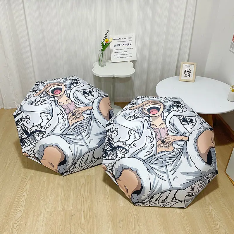 Зонт унисекс в стиле аниме с молнией и Луффи аксессуар для детей тройной складной