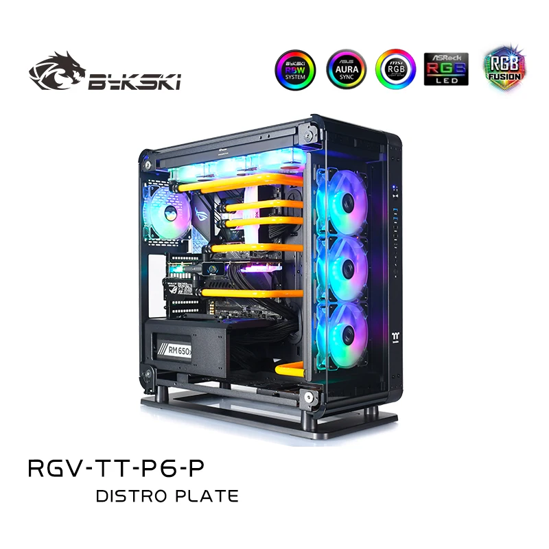 Фото Bykski Distro Plate RGV-TT-P6-P, водные доски для TT Core P6 TG PC чехол, резервуар для охлаждения воды с насосом DDC №5