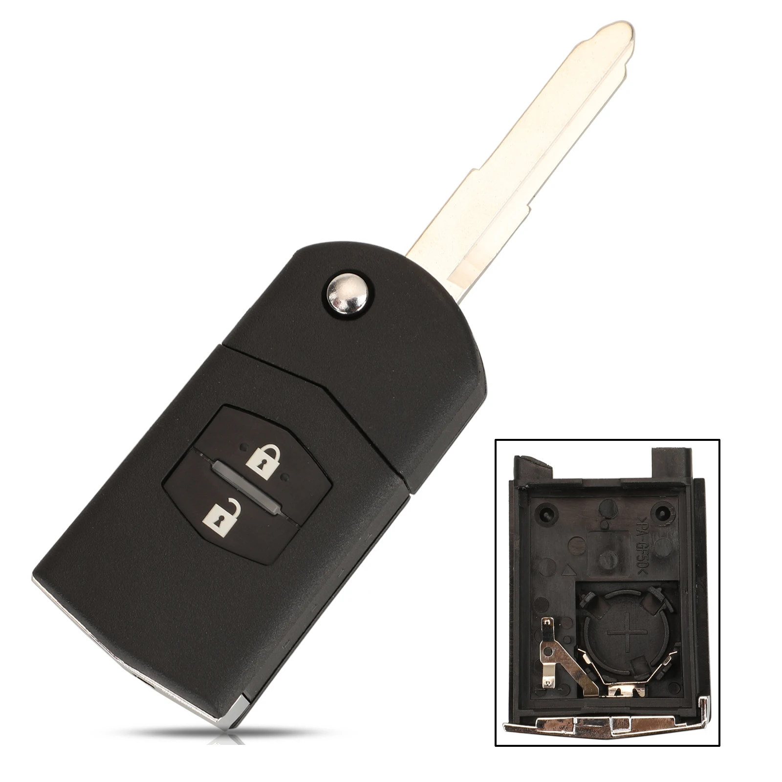 

Jingyuqin Складной сжатый корпус автомобильного ключа с дистанционным управлением для Mazda 3 5 6 RX8 MX5 с 2/3 кнопками