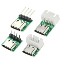 5pcs usb type c to dip pcb connector pinboard test board solder female dip pin header adapter