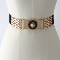 golden lion buckle belt luxury design waistband women heart buckle elastic cinturon corset belts cummerbund for skirt dress