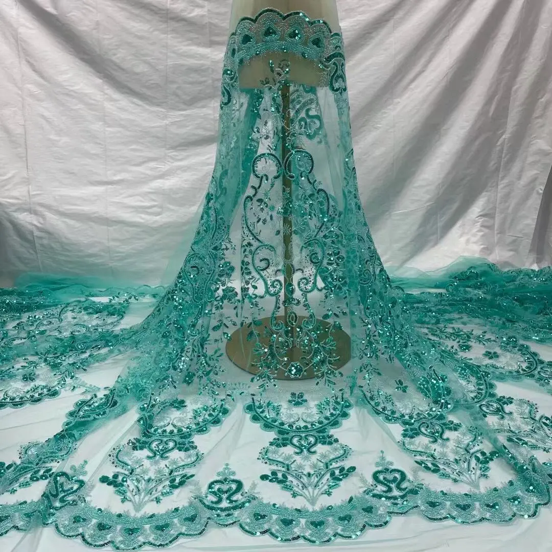 Розовая нигерийская сетчатая кружевная ткань 2022 французская для невесты