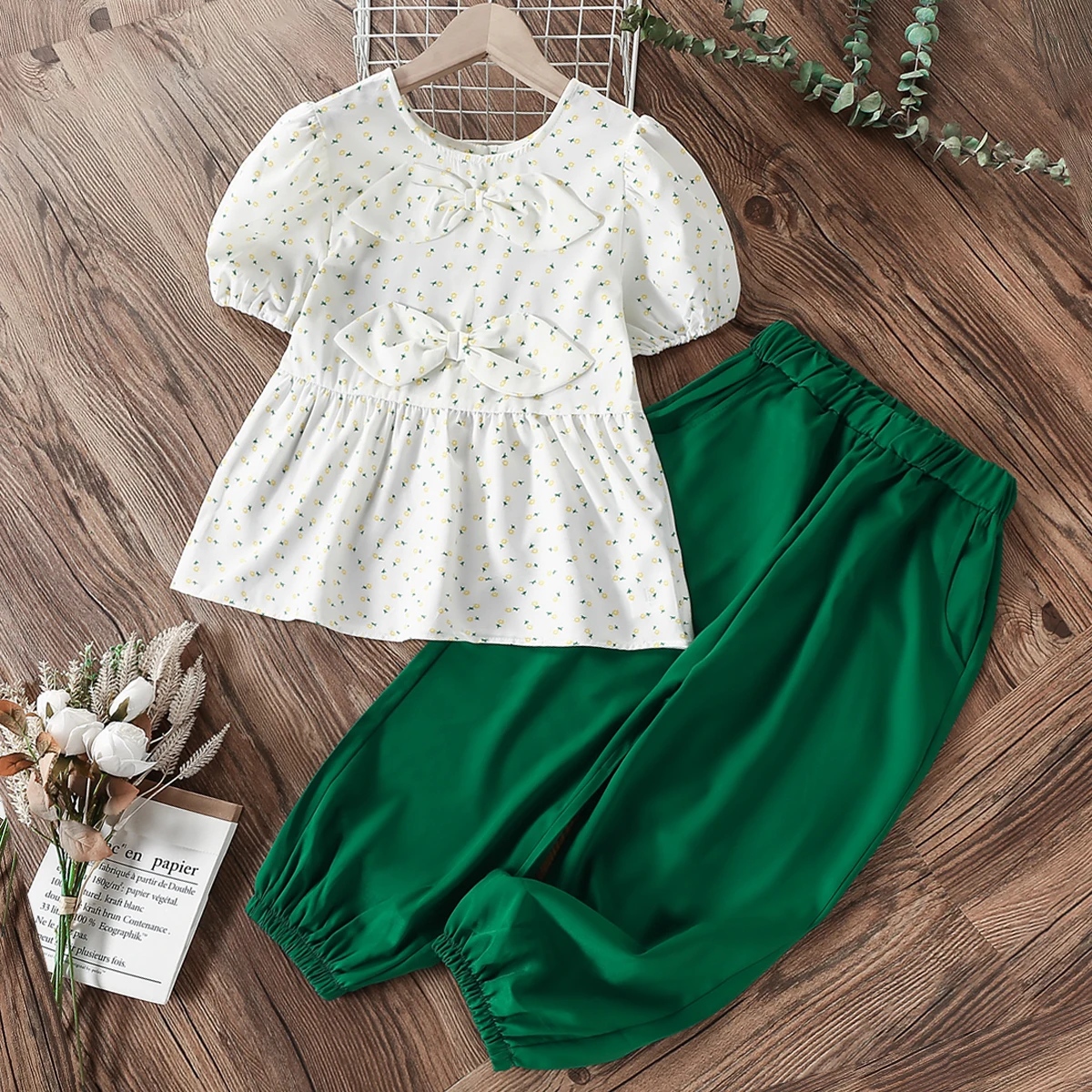 

Summer Kids Clothes Sets for Girls Suits Baby Floral Shirts & Pants Teenagers School Outfits Children Costumes 4 6 8 10 12 Years