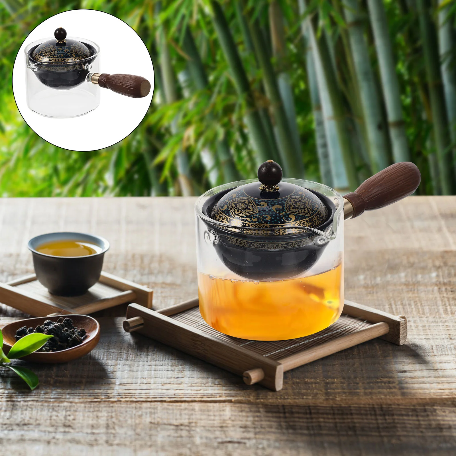 

Office Teapot Ceramic Tea Set Rotation Fu Teapot Side Pour Tea Pot Chinese Tea Set Ceramic Side Handle Jug Milk Coffee Kettle