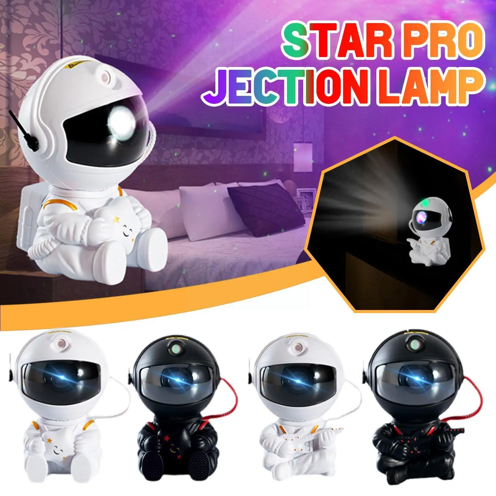 

Astronaut Starry Projector Night Light Star Night Lamp For Bedroom Home Decorative G5c5