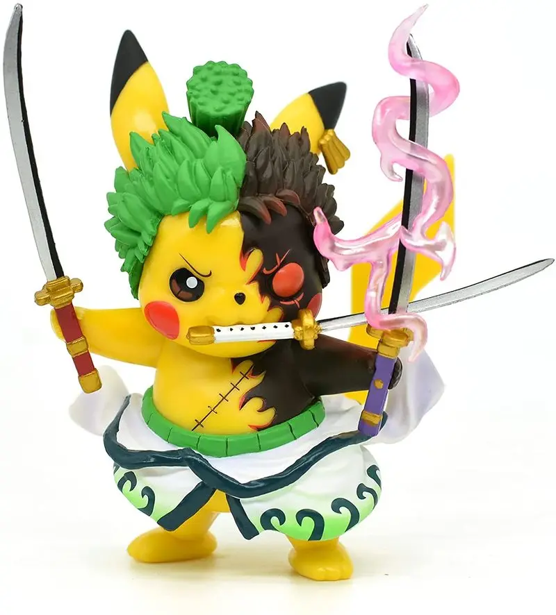 

Pokemon Anime Figure Pet Elf Pikachu Cos Roronoa Zoro Gk Kawaii Pvc Model Decoration Statue Garage Kit Doll Children'S Toy Gifts