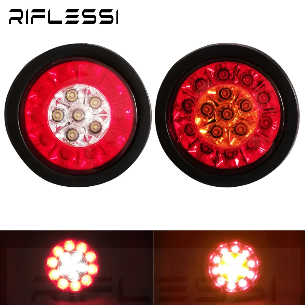 

2 x LED Rear Lights Trailer Taillights 24V Lanterns For Truck Brake Light Turn Signal / Reverse Lamp Cargo Tail Lamp