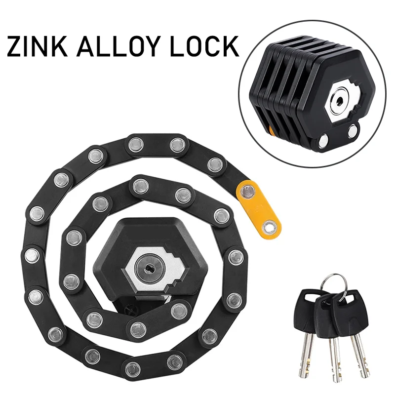 

Folding Bike Lock Heavy Duty Anti Theft Harden Steel Collapsible 85cm Long with Mounting Bracket for Mountain Bike Lightweight
