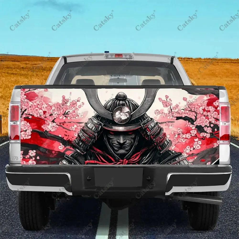 Наклейка на багажник автомобиля с принтом сакуры самурая защитная виниловая