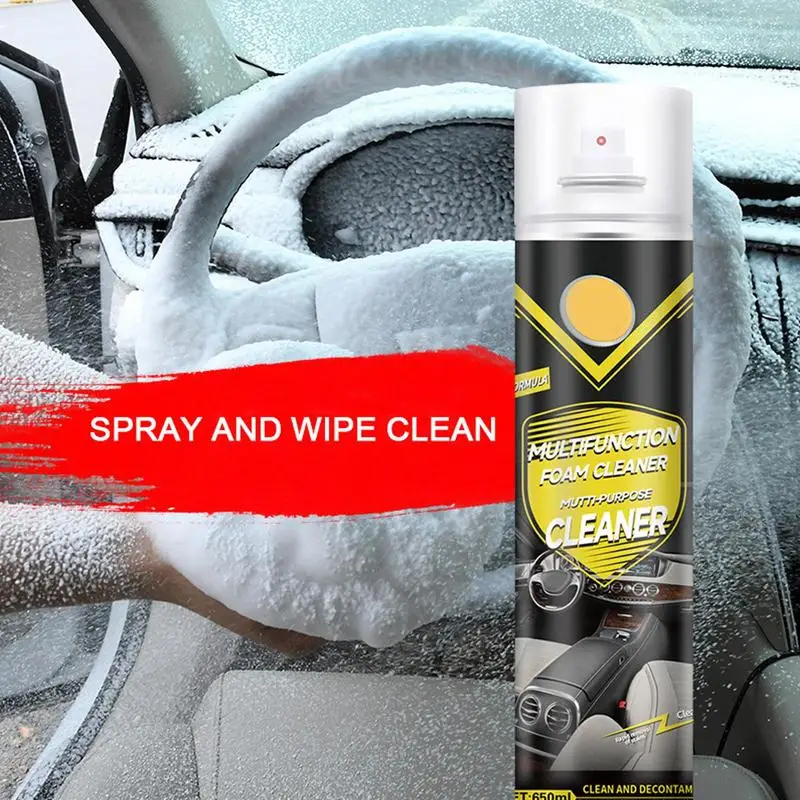 

Car Interior Foam Cleaner 650ml Cleaning Agent Multi-purpose Anti-aging Cleaner Strong Decontamination Refurbishment Spray