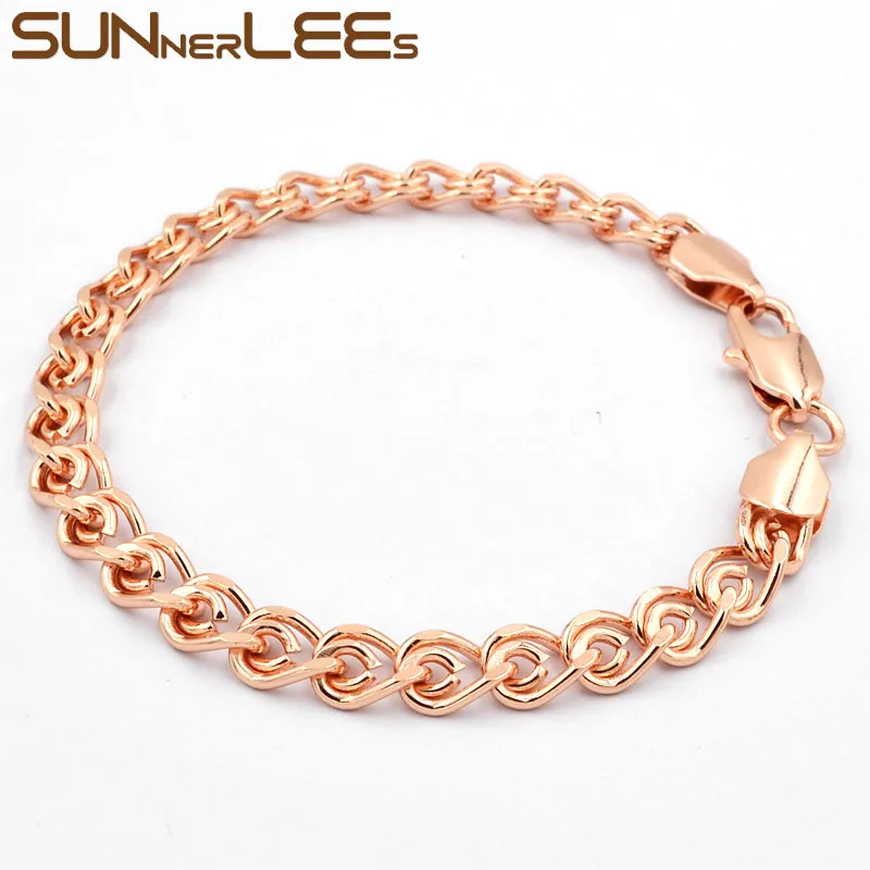 SUNNERLEES Модные Ювелирные изделия Белый Розовый золотой цвет браслет 6 мм Улитка